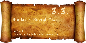 Bentsik Bozsóka névjegykártya